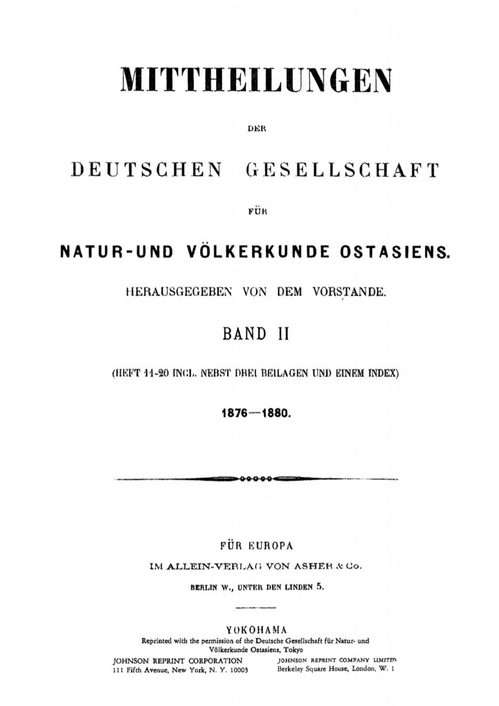 OAG Mitteilungen 1876-1880 Titel