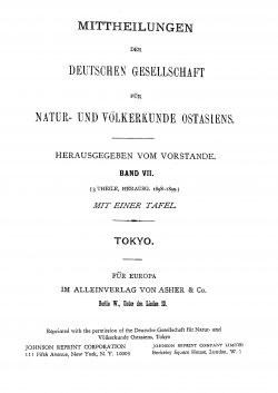 OAG Mitteilungen 1898-1899 Titel