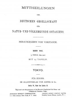 OAG Mitteilungen 1899-1902 Titel