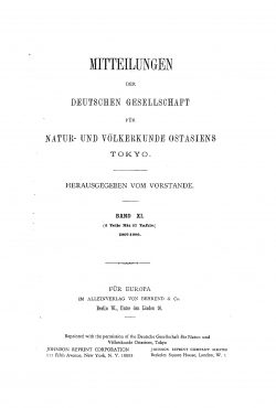 OAG Mitteilungen 1907-1909 Titel