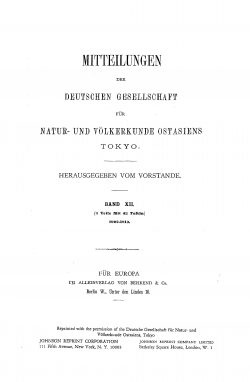 OAG Mitteilungen 1909-1910 Titel