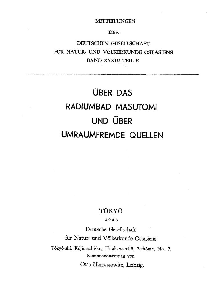 OAG Mitteilungen Teil E 1942-1943 Titel