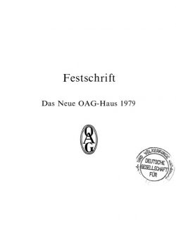 Festschrift - Das Neue OAG-Haus 1979