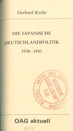 Die japanische Deutschlandspolitik 1936 - 1941
