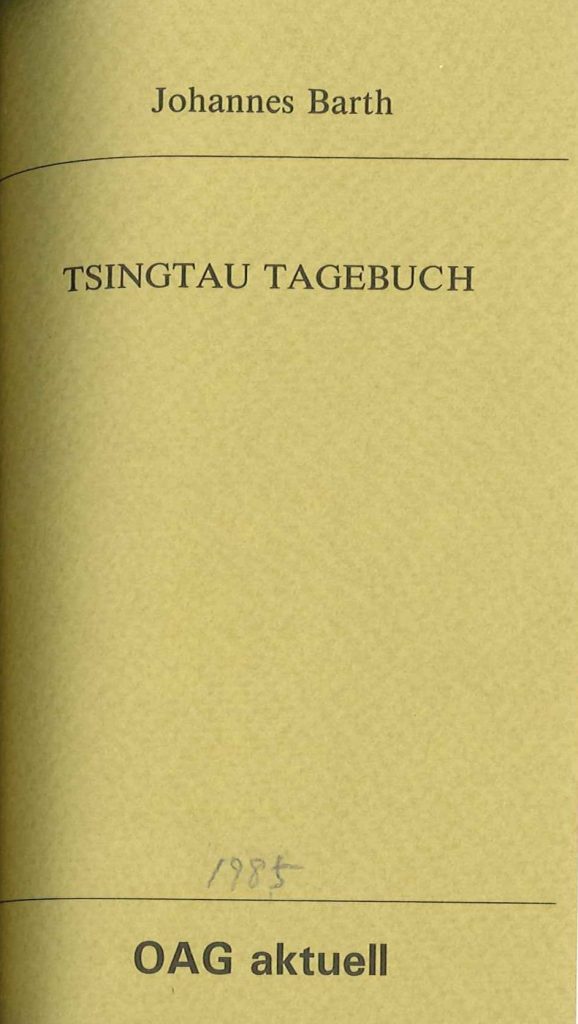 Tsingtau Tagebuch