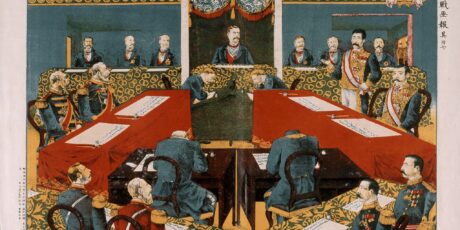 Zeitgenössische japanische Darstellung der Friedensverhandlungen von Portsmouth 03 Konsultationen | Zeitgenössische japanische Darstellung der Friedensverhandlungen von Portsmouth