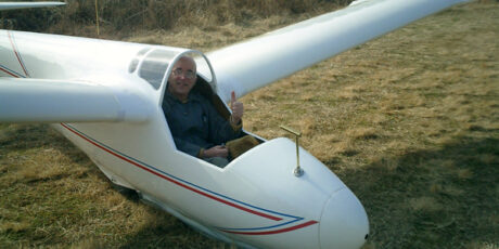 Helmut Morsbach in Minimoa Cockpit