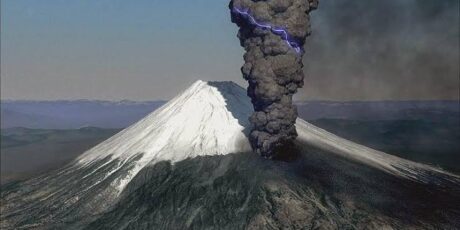 Vulkanausbruch des Fuji 1707