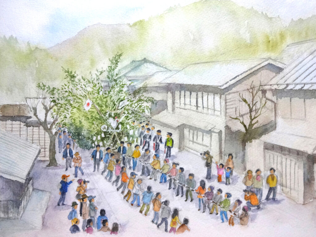 Sato Kenichi, O-Matsu hiki 2017, Watercolor/Paper, 33 x 24 cm