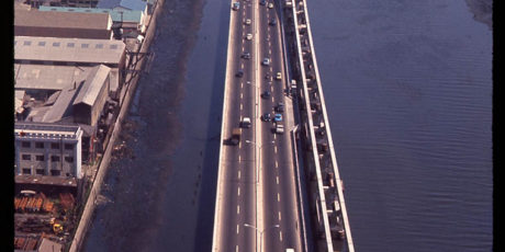 Luftaufnahme des Metropolitan Expressways von Haneda stadteinwärts, um 1964 herum (Quelle: Archiv des Autors)