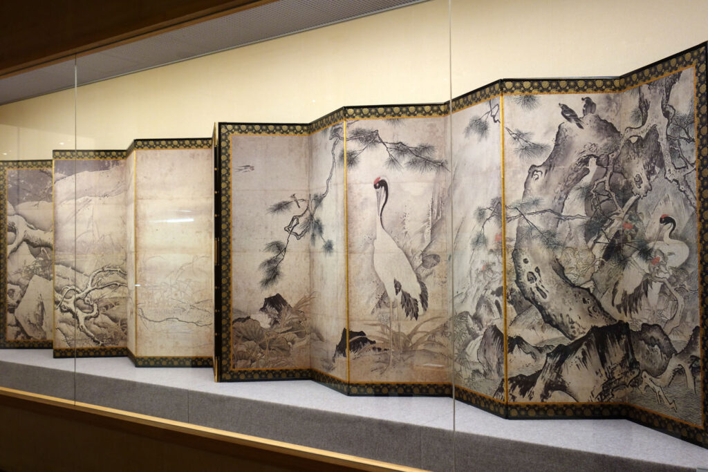 Sesshū Memorial Museum, Masuda, Shimane | Ein traditioneller japanischer Raumteiler (shōji) mit einer Malerei von Sesshū