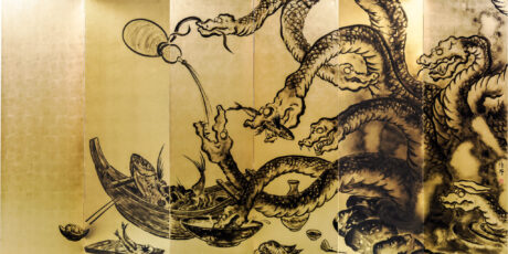 大蛇宴会図屏風全体図 | Niwa Yūta: 
Daija enkaizu byoubu zentaizu
大蛇宴会図屏風全体図